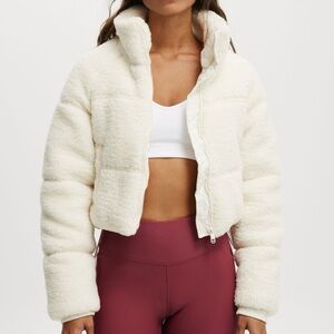 Cozy White Sherpa Cropped Jacket